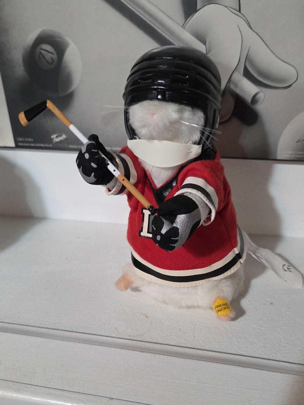 Gemmy Dancing Mouse - Red Hockey Player